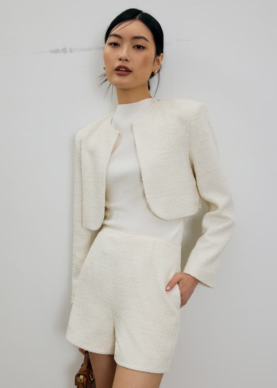 Fumiko Ribbon Tweed High Waist Shorts | Love, Bonito PH