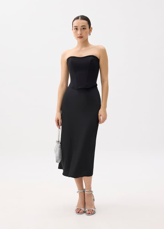 Arii Elastic Satin Bias Cut Midaxi Skirt | Love, Bonito SG