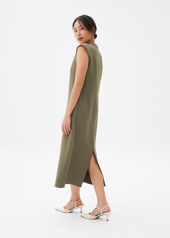 bodycon midi dress near me Shapewear Bodycon Midi Dress | Low-Back Square Neck