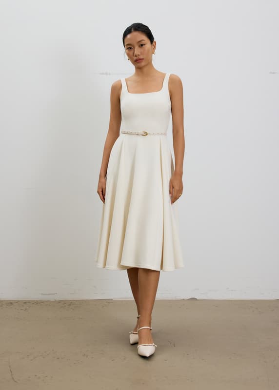 reina padded ballerina midi dress BraFree by LB Reina Ballerina Midi Dress