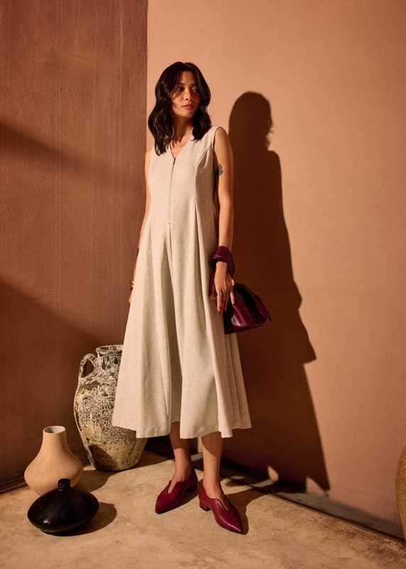 slim fit dress slacks Love Bonito Grey Pinstripes Overlay Dress