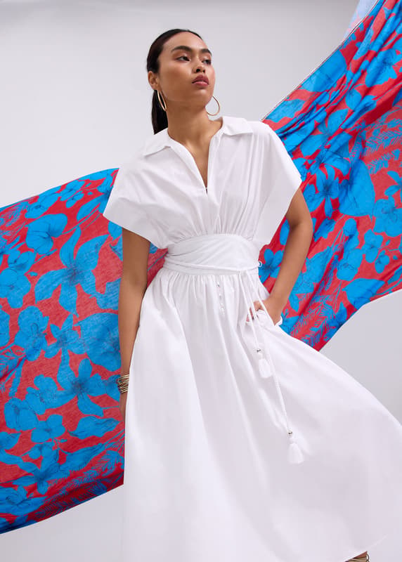 Dahlia Poplin Fit & Flare Midaxi Dress | Love, Bonito SG