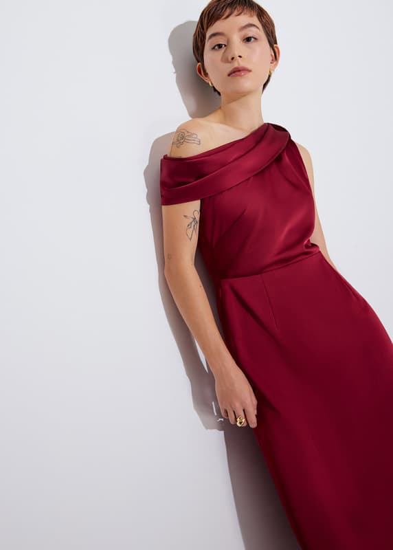 Eyka Multi-way Satin Column Dress | Love, Bonito SG