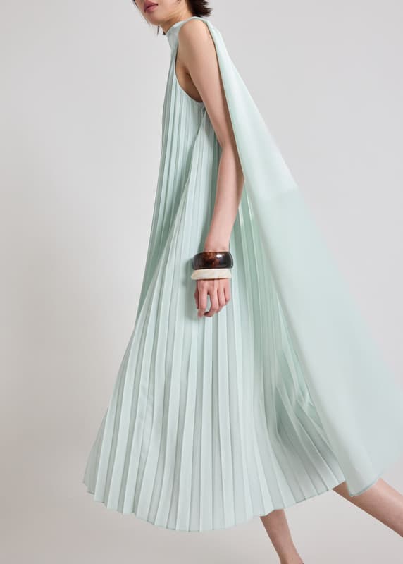 Muri Multi-way Sunray Pleated Dress With Sash - Image 9