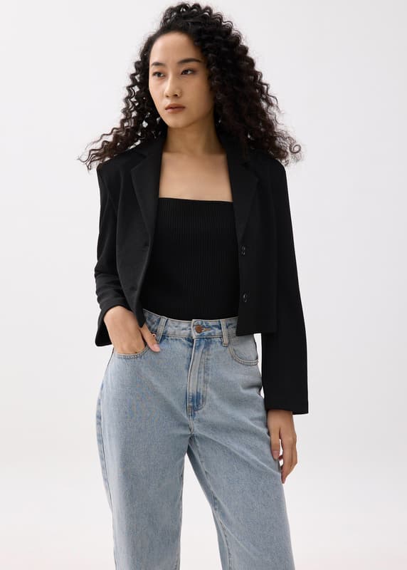 Alya Boxy Crop Blazer | Love, Bonito HK