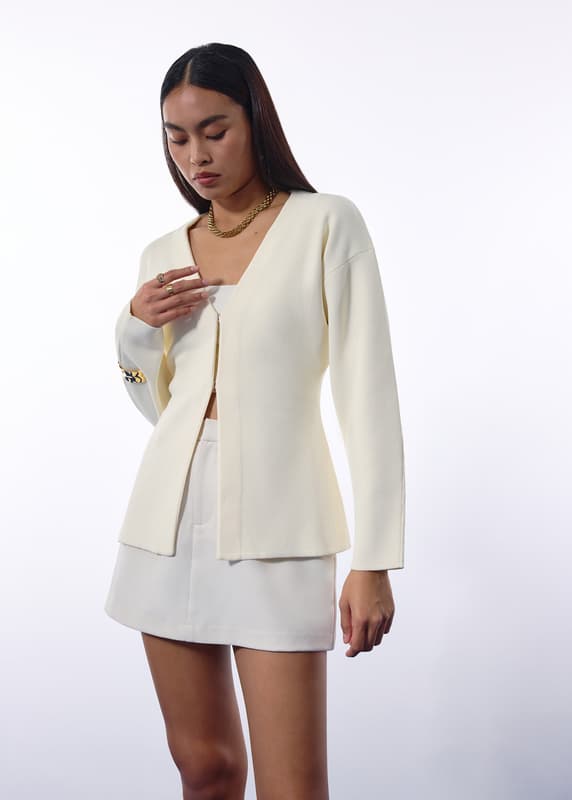 MY___　マイ　CARDIGAN WITH COLLAR Micah Knit Cinched Waist Long Cardigan | Love, Bonito INTL