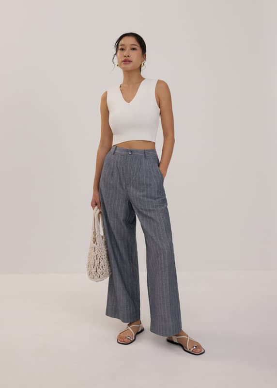 V-Neck Knitted Crop Top main image 1