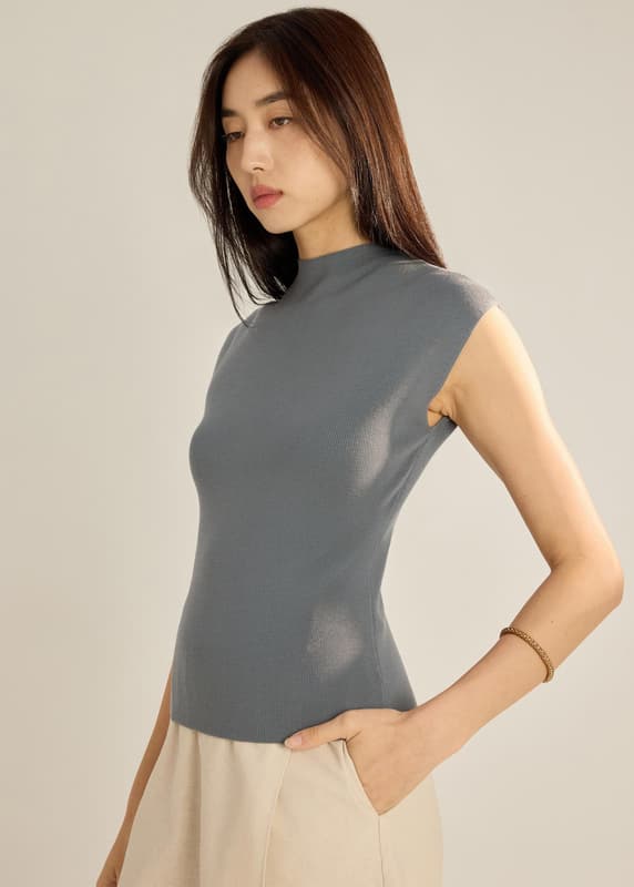 Huan Knit Mock Neck Top | Love, Bonito SG