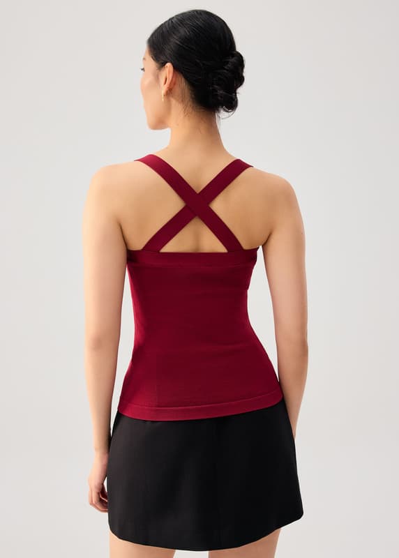 Tola Knit Cross Back Tank Top | Love, Bonito SG