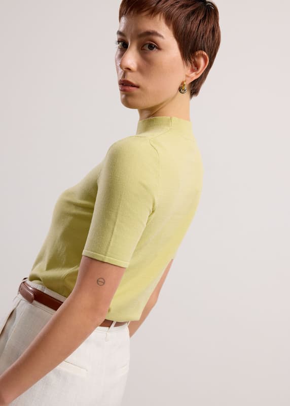 Noorie Lyocell Mock Neck Fitted Top | Love, Bonito MY