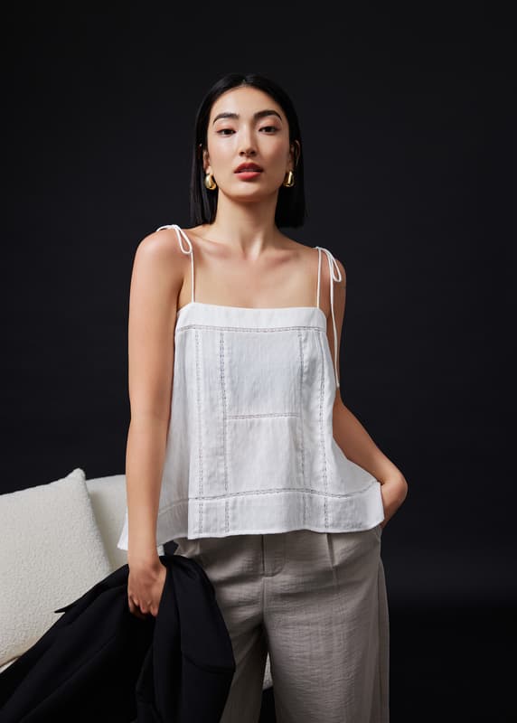 Cotton Lace Trim Camisole Top | Love, Bonito SG