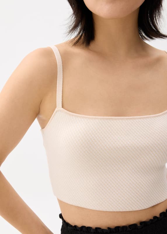 Striped Knit Crop Camisole Top | Love, Bonito SG