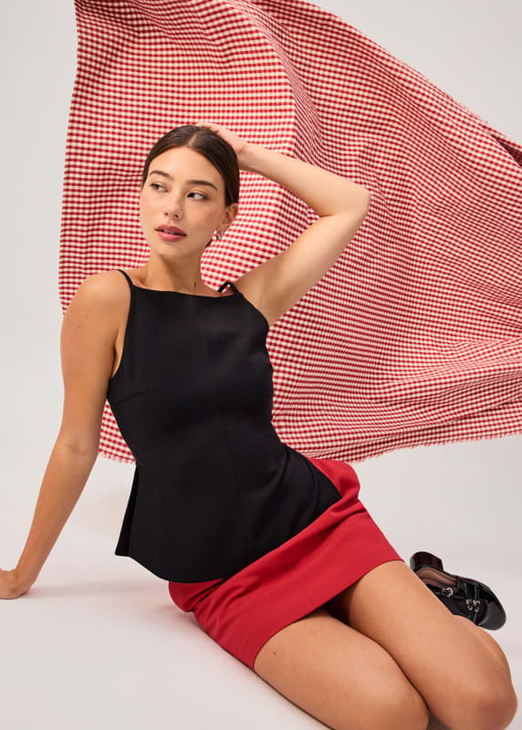 Straight Neck Fitted Camisole Top | Love, Bonito HK
