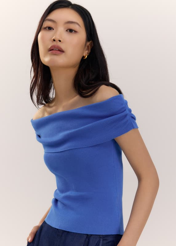 Knit Fitted Off Shoulder Top | Love, Bonito SG