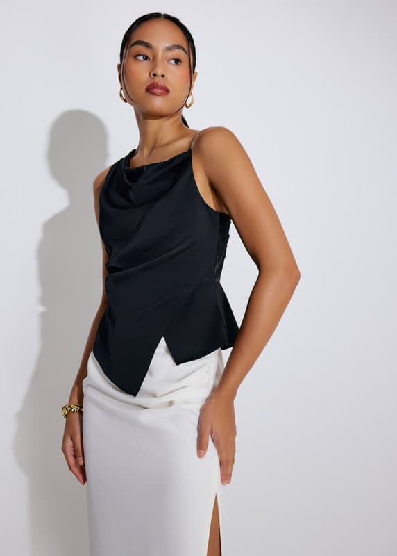 Asymmetric Satin Top | Love, Bonito SG