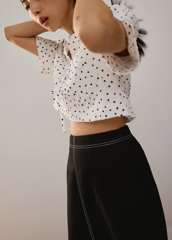 Crinkled Polka Dot Crop Shell Top | Love, Bonito INTL