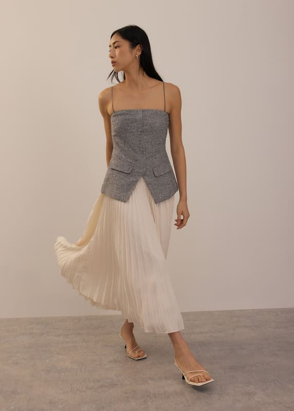 Tweed Smocked Tunic Tube Top | Love, Bonito SG