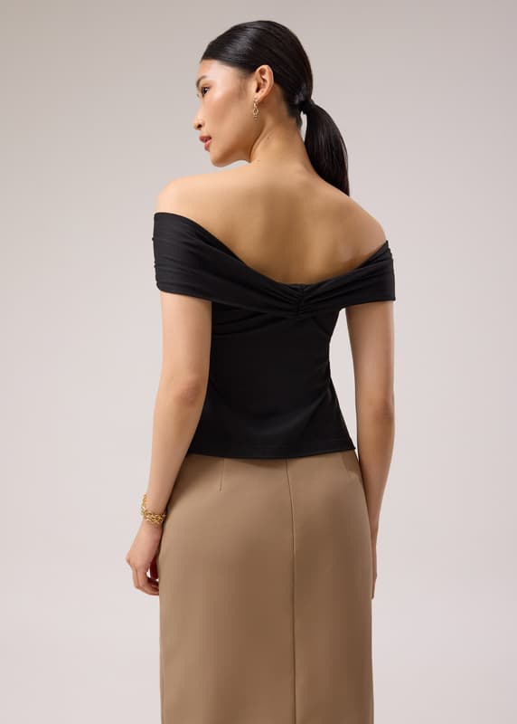 Multi-way Ponte Off-Shoulder Fitted Top | Love, Bonito INTL