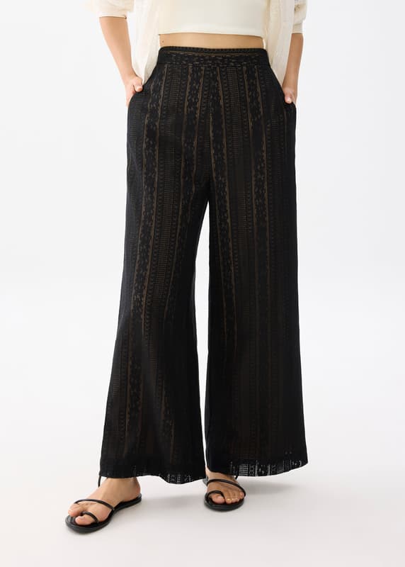 Elastic Lace Wide Leg Pants | Love, Bonito SG