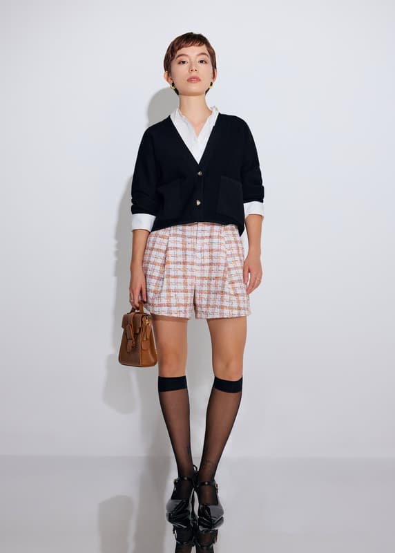 Tweed High Waist A-Line Shorts | Love, Bonito INTL