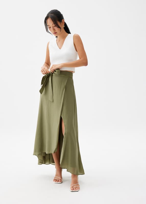 Tie Flare Maxi Skirt | Love, Bonito US
