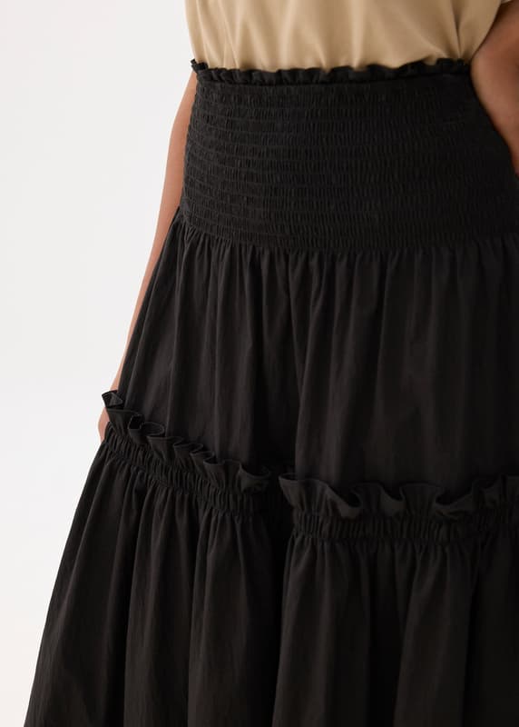 High Waist Tiered A-line Maxi Skirt | Love, Bonito ID