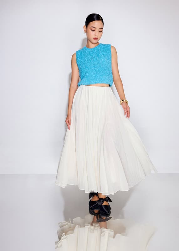 Elastic Pleated Flare Midaxi Skirt | Love, Bonito HK