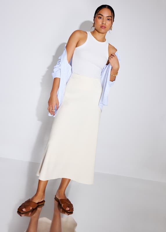 High Waist Bias Cut Midaxi Skirt | Love, Bonito INTL