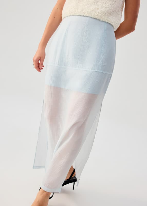 Sheer Lyocell Column Maxi Skirt | Love, Bonito INTL