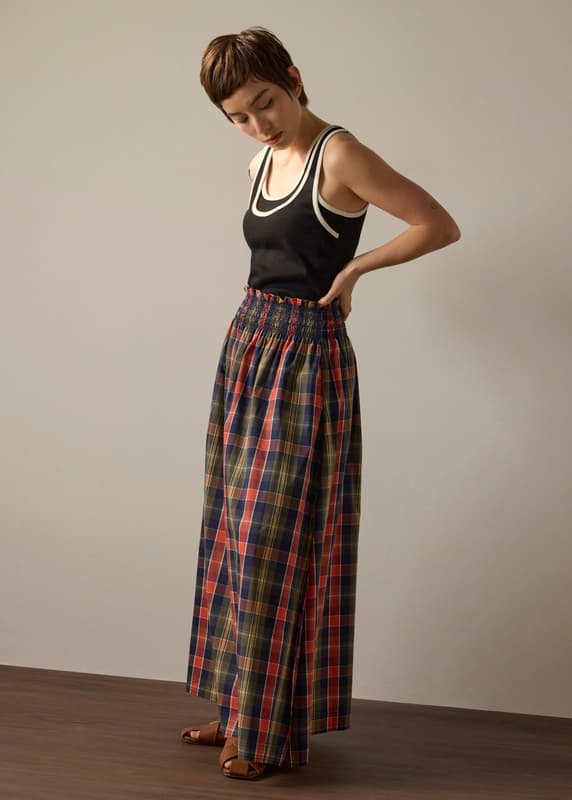 Checkered Cotton Flare Maxi Skirt | Love, Bonito MY