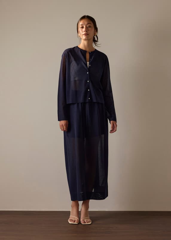Sheer Knit A-line Maxi Skirt | Love, Bonito SG