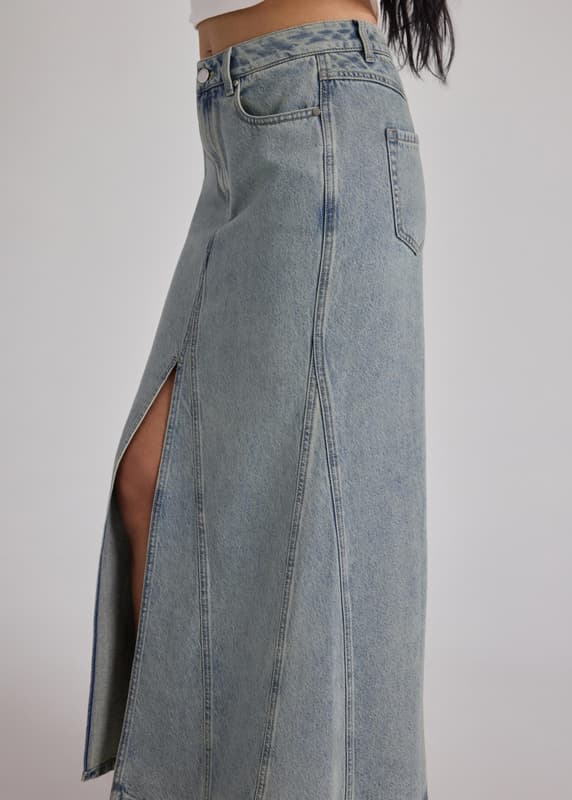 Denim Low Rise Trumpet Skirt | Love, Bonito SG