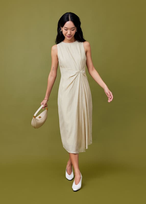 Front Pleat Column Midaxi Dress | Love, Bonito US