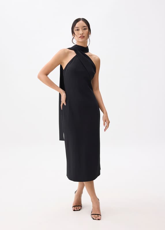 Halter Bias Cut Midi Dress | Love, Bonito INTL Halter Bias Cut Midi Dress | Love, Bonito INTL