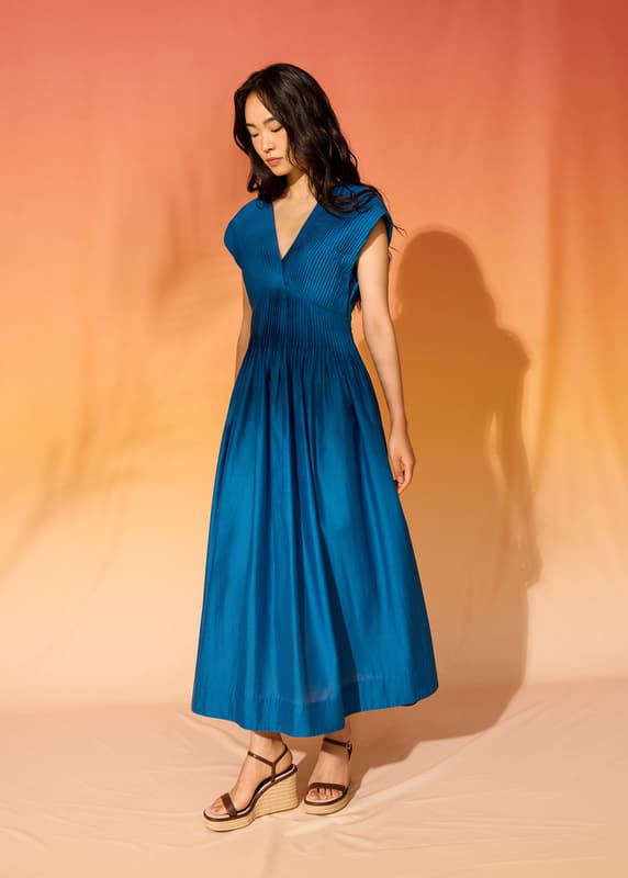 Padded Plunge Fit & Flare Maxi Dress