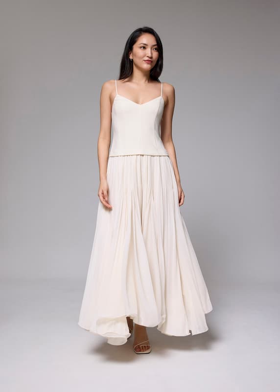 love bonito pleated dress Pleated Halter Trapeze Maxi Dress
