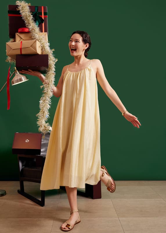 summer dress slip SWAN SLIP LACE YELLOW MAXI DRESS | CULT MIA