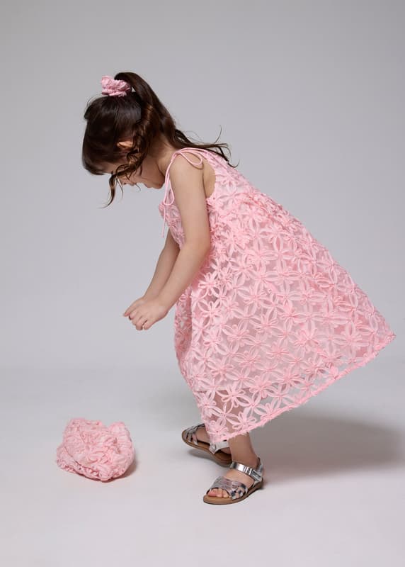 Kids' Lace Straight Neck Fit & Flare Mini Dress | Love, Bonito MY