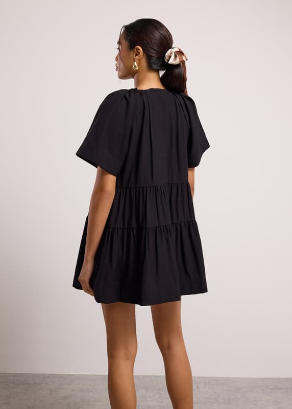 Rayon V-neck Trapeze Mini Dress | Love, Bonito SG