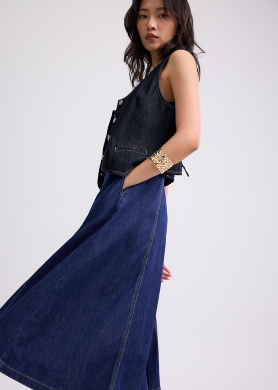 white christmas dresses Love Bonito Medium Blue Denim Dress main image 0