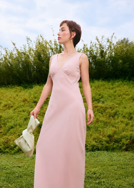 strapless open back dress Eliya The Label 'Midina' Dress in Pink – HONEY HIRE BOUTIQUE main image 1
