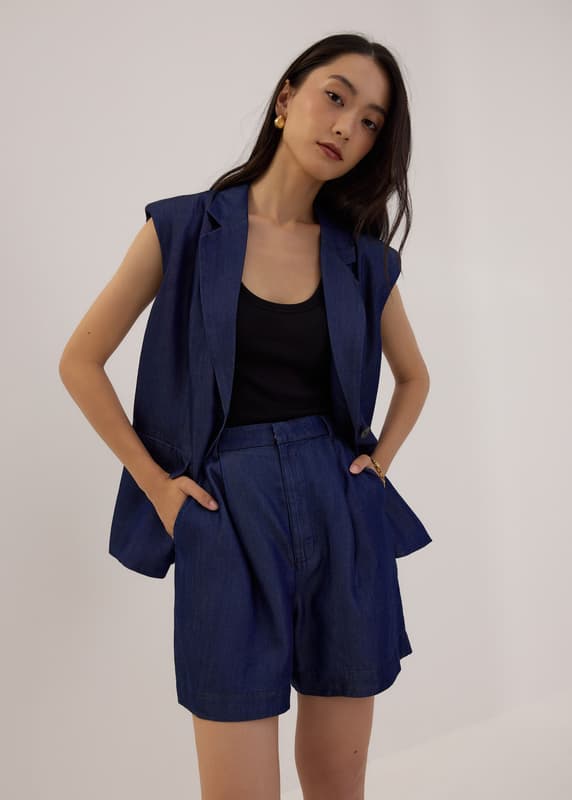 Relaxed Chambray Vest | Love, Bonito SG