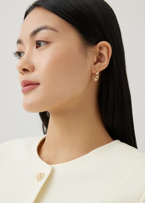 Gold Link Hoop Earrings | Love, Bonito SG