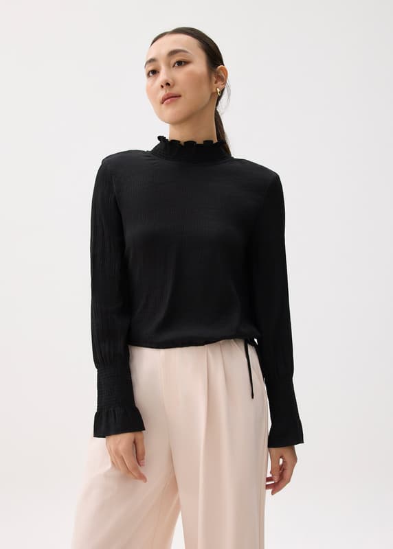 Turtle Neck Ruffle Long Sleeve Top | Love, Bonito US