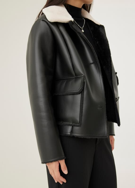 Chaney Boxy Pleather Jacket | Love, Bonito INTL