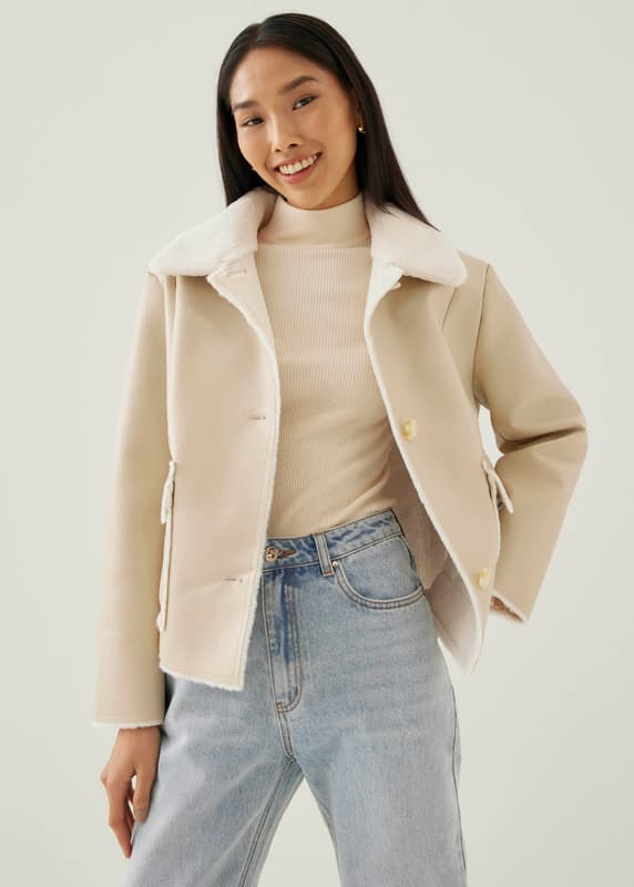 Chaney Boxy Pleather Jacket | Love, Bonito INTL