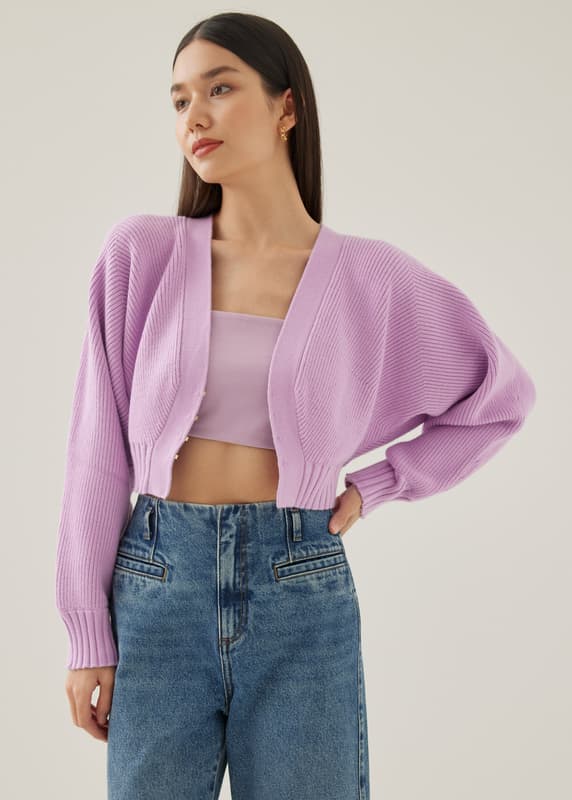 V-neck Batwing Knit Cardigan | Love, Bonito INTL