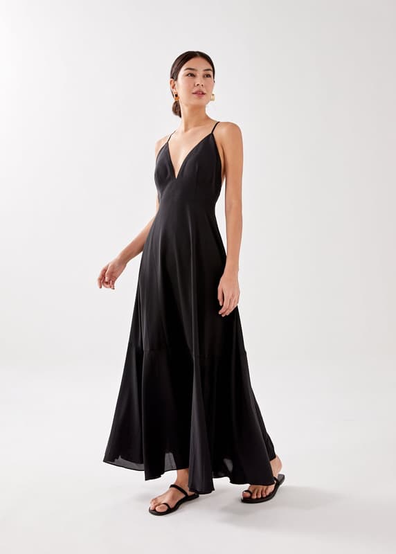 maxi prom dresses plus size Cheap Black Satin Maxi Formal Dresses A Line Long Plus Size Prom Dresses  APD3408