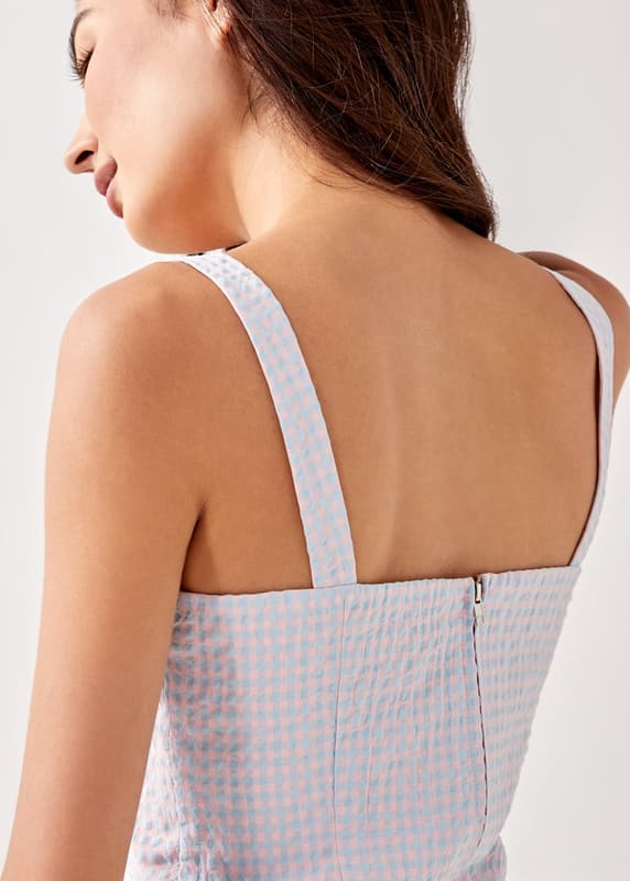 Fausta Padded Bustier Checkered Top | Love, Bonito INTL