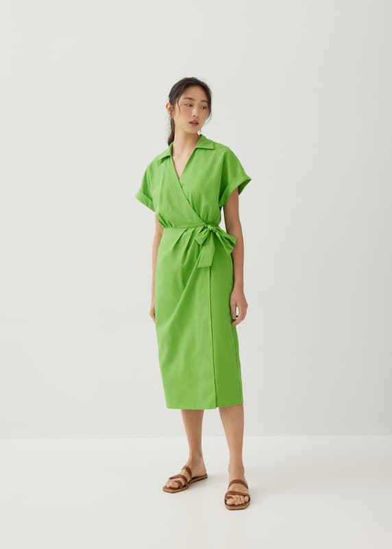 Glendale Linen Wrap Dress | Love, Bonito INTL